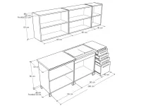 Retró konyha 200-60 Tele zárt felsőkkel méretrajz